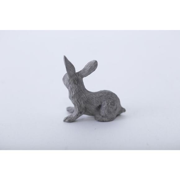 Rabbit, Ears Up, Pewter, Statue, Miniature, Game Piece, Statuette, Vintage, , 25 - Picture 2 of 3